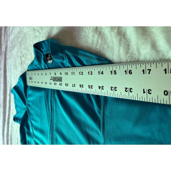 Canari Womens Blue 1/4 Zip Cycling Jersey Large Short Sleeve Back Pockets Biker - Picture 7 of 10